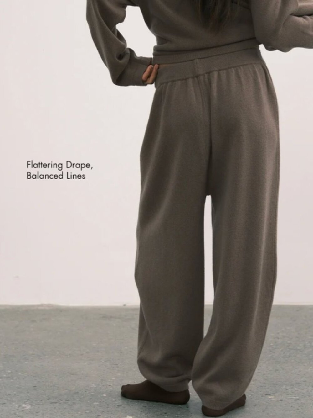An Action A Day Pure Wool Tapered Drape Pants